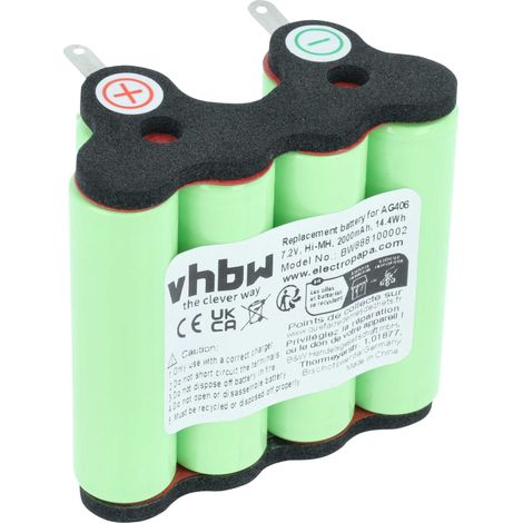 vhbw batteria compatibile con AEG/Electrolux Rapido ZB4106, FM72, AG406, ZB4106WD aspirapolvere (2000mAh, 7,2V, NiMH)