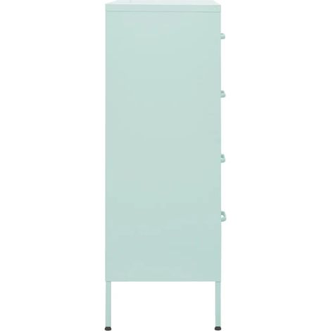 vidaXL Kommode Mintgrün 80x35x101,5 cm Stahl