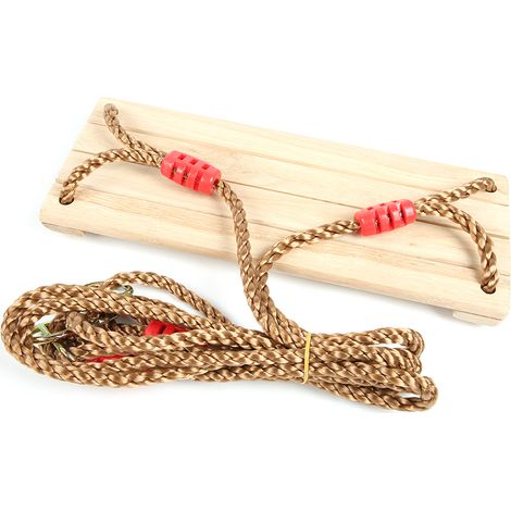 Balançoire en bois à quatre panneaux, polie avec soin et anticorrosion, pour adultes et enfants, utilisable en extérieur et en intérieur. Style champêtre. Convient aux adultes et aux enfants. (1/5)