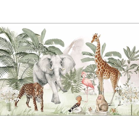 Kinderfototapete Safari Dschungel Tropen Wildtiere M022 300x200 (1/5)