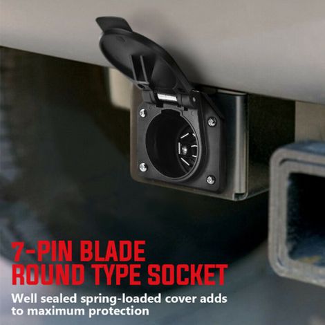 Connecteur américain 12 V pour remorque/caravane, prise 7 broches vers 4 broches avec cache-poussière et support. (1/5)