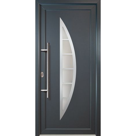 Signum PVC Model 28, innen: weiß, außen: titan, Breite: 88cm, Höhe: 208cm, Öffnungsrichtung: DIN links