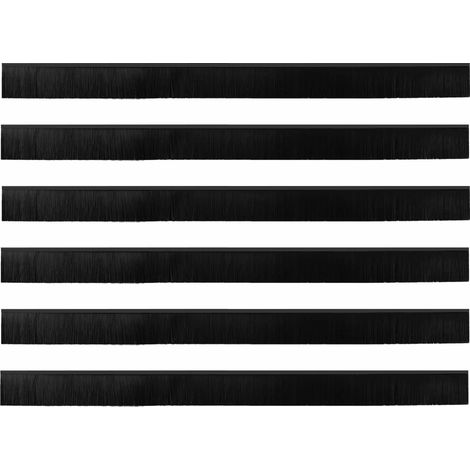 Brosses de porte adhésives 6 pcs Noir 100 cm (1/5)