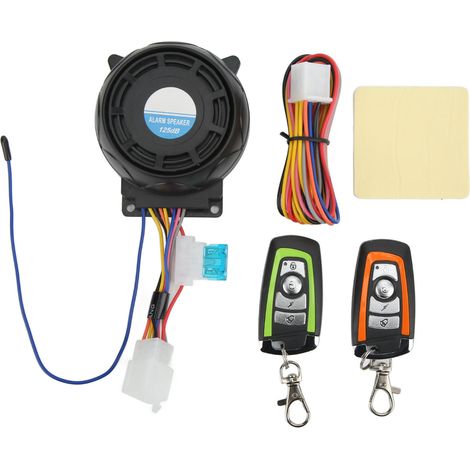 Système d'alarme moto antivol avec télécommande, haut-parleur étanche universel pour motocyclette et scooter (1/5)