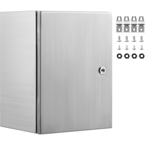 Mophorn Scatola elettrica in acciaio, 20"x 16"x 8", custodia per apparecchiature elettriche, montata a parete con chiusura, cerniere e piastra di montaggio, resistente all'acqua IP66 (1/5)
