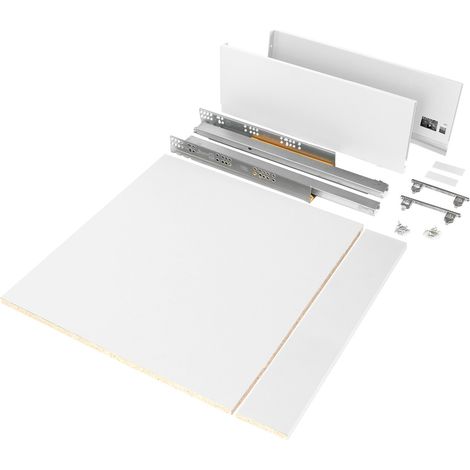 Emuca Kit cassetto Vertex cucina o bagno, con pannelli, chiusura soft, 500x178mm, modulo 600mm, Acciaio, Grigio antracite (1/5)