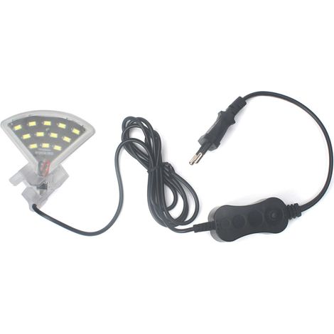 Lampe LED pour aquarium en forme d'éventail avec pince et 8 LED SMD5730 haute luminosité (lumière blanche). (1/5)