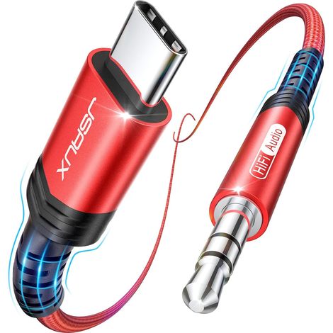 Câble USB C vers Jack 3,5mm Compatible avec 17/16/15 Pro Max Type C vers 3.5mm Mâle Adaptateur Jack Stéréo Auxiliaire Voiture Compatible avec S26 S25 Ultra, iPad Pro, Pixel 8/7 (1/5)