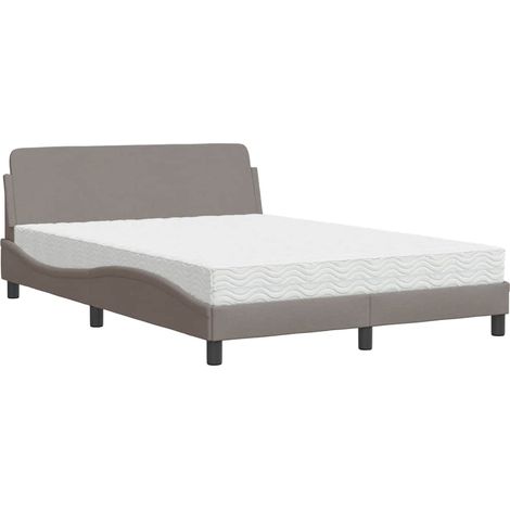 Maison Exclusive - Bett mit Matratze "Dover" Taupe 140x200 cm Sto (1/5)