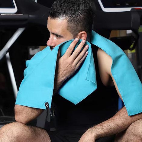 Mikrofaser-Reisehandtücher, verschiedene Größen, schnelltrocknend, schweißabsorbierend, vielseitig einsetzbar für Fitnessstudio, Sport und Outdoor-Aktivitäten, hellblau (1/5)