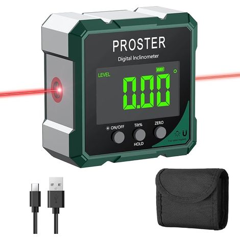 Magnetic Rechargeable Digital Inclinometer Red Laser 4x90° (1/5)