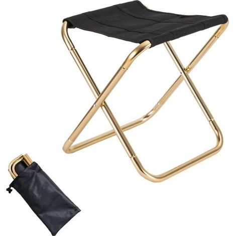 Taburete de camping, taburete plegable portátil, taburete de pesca, pequeño taburete plegable portátil, con bolsa de almacenamiento, para pesca, camping, viajes, senderismo, playa. (1/4)