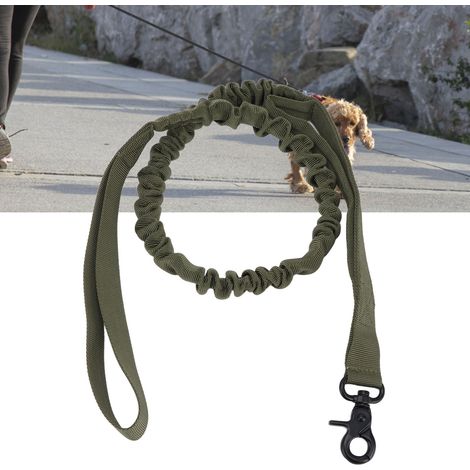 Laisse en corde de nylon, laisse tactique pour chiens de taille moyenne et grande, y compris chiens militaires, verte. (1/5)
