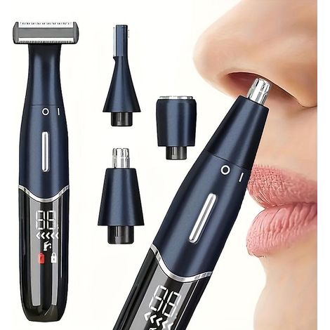 Nouvelle tondeuse à barbe et cheveux pour hommes, kit de rasage pour le corps, le nez, les oreilles et le visage, rasoir électrique 4 en 1 rechargeable pour l'entretien de la barbe. (1/5)