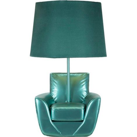 LAMPADA DA COMODINO MIDCENTURY TURCHESE CM Ø 26X43 (1/5)