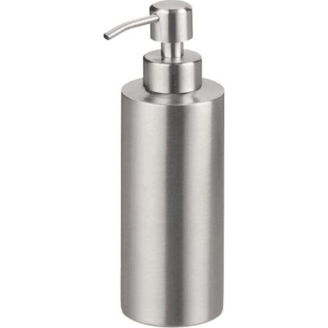 Bardusch-250ml Distributeur de Savon Liquid de Lotion Liquide Vaisselle Shampoing pour Cuisine Salle de Bain en Acier Inoxydable Cylindrique (1/5)