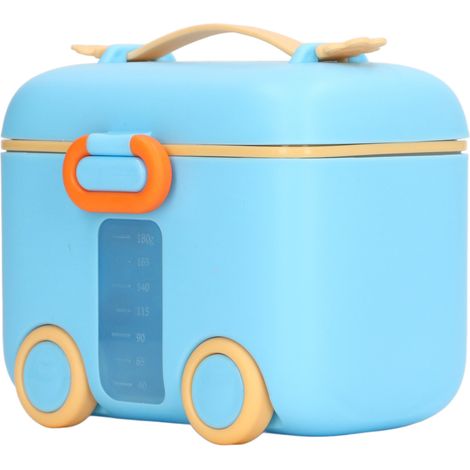 Baby-Reisemilchpulverbox, sicher verschließbar, feuchtigkeitsbeständig, tragbarer Milchpulverspender mit Griff, blau (1/5)