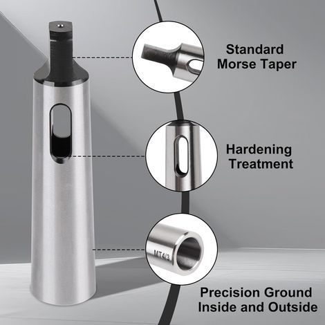 LALAGO 3Pcs Cône Morse Douille de Perçage, Réduction Adaptateur pour Tour de Fraisage, Adaptateurs de Foret à Cône Morse (MT1 à MT2, MT2 à MT3, MT3 à MT4) (1/4)