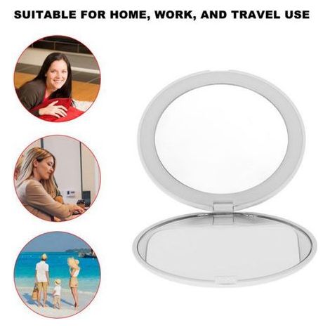 Miroir LED 3,5 pouces, grossissement 1X 10X, miroir de maquillage double face pour la maison et les voyages, batterie intégrée,
