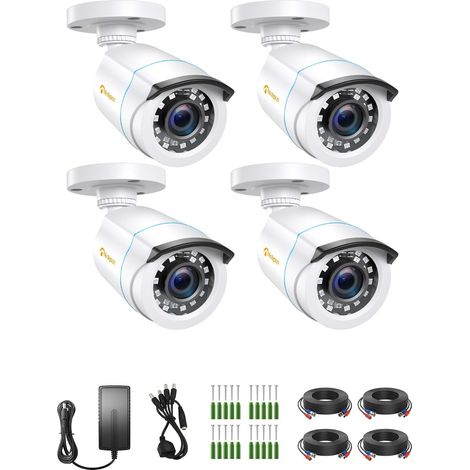 1080p HD-TVI Caméra de Surveillance Extérieure, 24 m Vision Nocturne, Objectif 3,6mm, Angle de Vue 90°, Fonctionne avec DVR Enregistreur de Type HD-TVI (1/5)