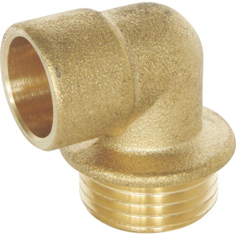 Coude laiton à souder - Mâle 15/21 - Pour tube cuivre Ø14 - Sachet 2 pièces