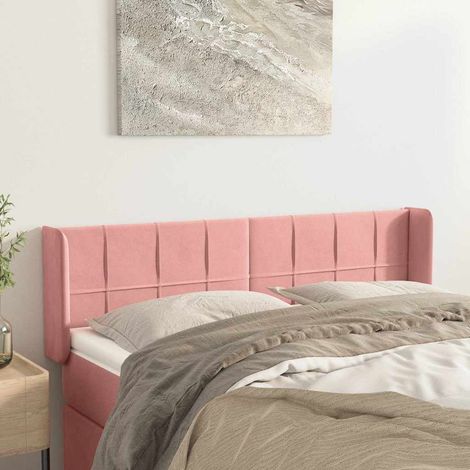 vidaXL Cabecero de terciopelo rosa 147x16x78/88 cm (1/5)