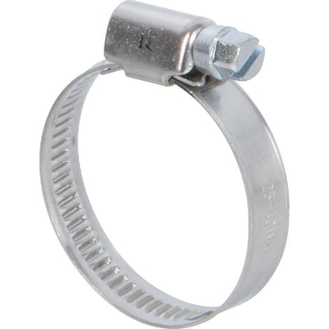 2 Collier de serrage, Inox argenté, Bande pleine 9mm, Vis hexagonale, Tuyau 12 à 20mm (1/2)