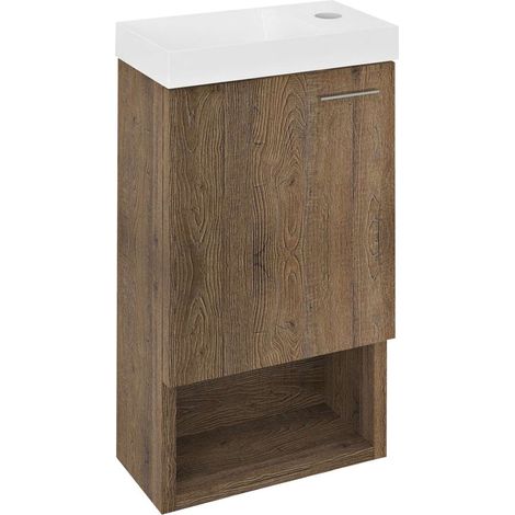 Sapho Latus - Waschtischunterschrank, 30x53x17 cm, 1 Tür L/R, Eiche Sherwood LT711-1515