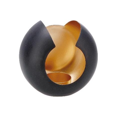 Porta Tea-Light in Metallo Decorazione Casa Oro e Nero 11 x 7 cm (1/2)