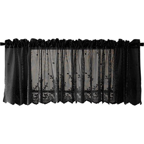 Rideau En Dentelle Jacquard Pour Fenêtre Cuisine Chambre À Coucher Design Floral 1 Pièce (1/5)