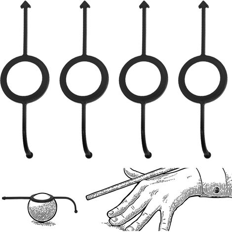Set di 4 ausili neri per la mira nel biliardo, accessori e forniture per tavolo da biliardo, allenatore di palle bianche per palle da 2-1/4", facili da trasportare, adatti ai principianti (1/5)