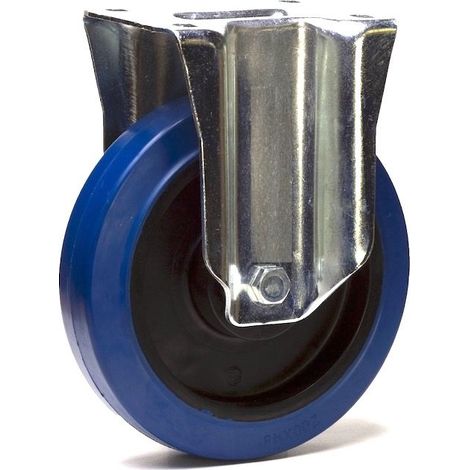 Roulette fixe caoutchouc EASYROLL® BLEU diamètre 160 mm roulement à billes - 300 Kg