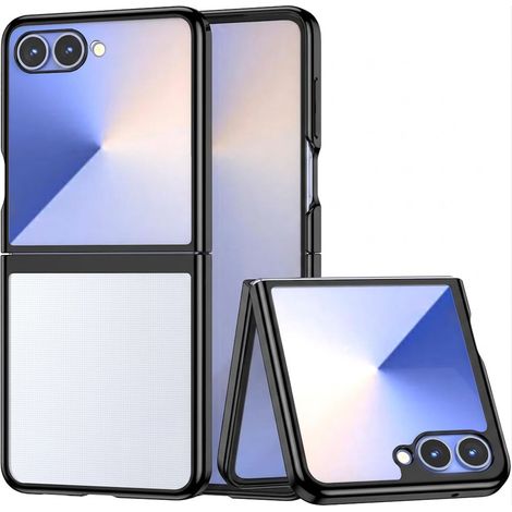 Transparente Schutzhülle für Samsung Galaxy Z Flip 8, Hartschalenetui, schwarzer Rahmen (1/5)
