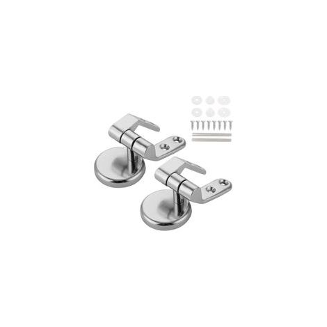 FLITI Charnières Abattant WC Alliage Zinc Argenté 2 Pièces 14x10x10cm Compatible Bois Résine MDF avec Vis (1/5)
