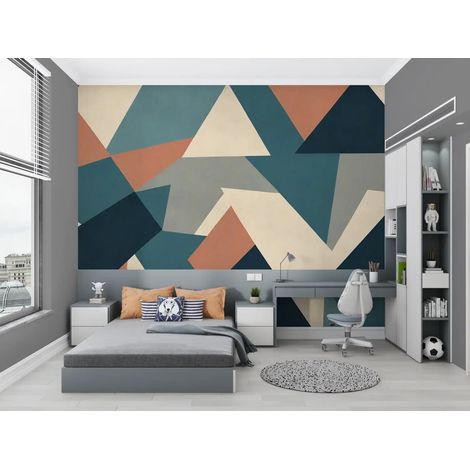Papier peint geometrique triangles abstraits 1 - 400 x 260 cm (1/2)