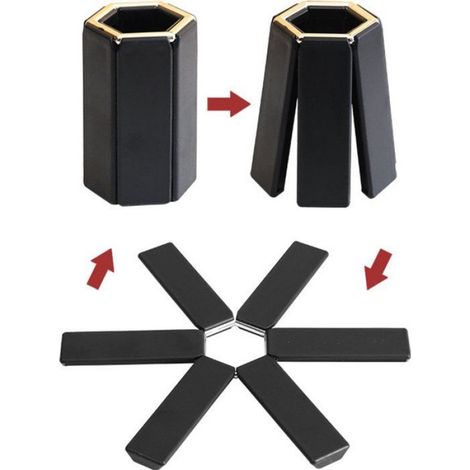 Dessous de plat - Lot de 4 - Maniques - Support à casseroles - Pliable - Résistant à la chaleur - Antidérapant - Design élégant (1/5)