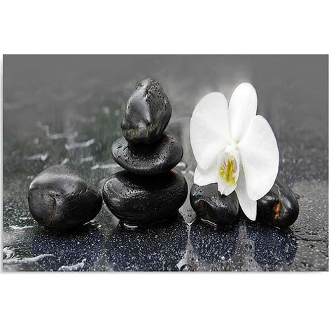 Tableau pierres zen et orchidée - 40 x 30 cm (1/5)