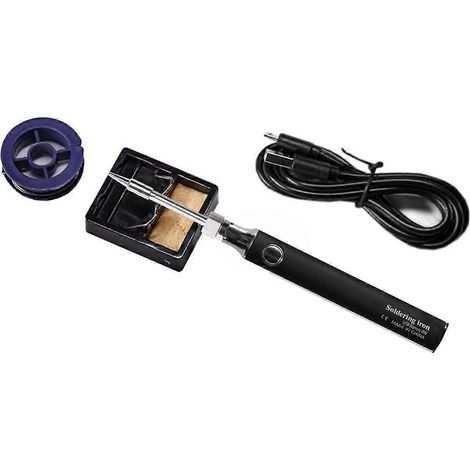 5V Schnelllade-Lithium-Akku, integriertes kabelloses Lötkolben-Set, Schwarz (1/5)