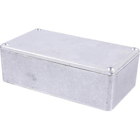 Boîtier de pédale d'effet en aluminium, boîtier de remplacement pour pédale d'effet de guitare en métal-12.00X6.60X3.90CM-Silver (1/4)
