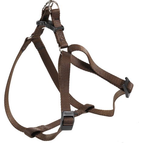 Ferplast EASY P Pettorina in nylon per cani, disponibile in tanti colori e misure. Variante MEDIUM - Misure: A=B 45-63 cm 15 mm - Marrone