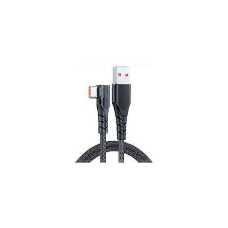 Geflochtenes USB-zu-USB-C-Kabel für schnelle Datenübertragung, 6 A/66 W, langlebiges Ladekabel, breite Kompatibilität, schwarz. – Crezuo