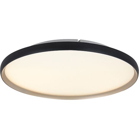 Plafonnier LED D400 20W CCT IRC90 Variable Noir Mat et Or ZAMBELIS 25186 - Blanc chaud - 3000K