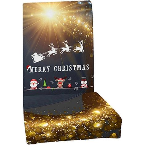 Housse de chaise extensible, amovible et lavable pour salle à manger - Décoration de Noël/Décoration intérieure-Navy (1/5)