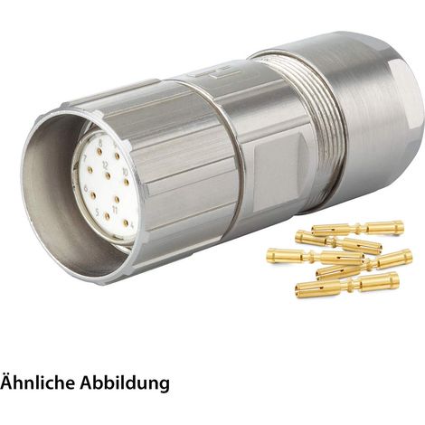 HUMMEL SET inkl. Kontakte M23 Signal Kabelsteckverbinder, Crimpeinsatz gerade Polzahl 12-pol., Buchse Kabelabgang gerade, Klemmbereich 7,0mm - 12,0mm - 1 Stück