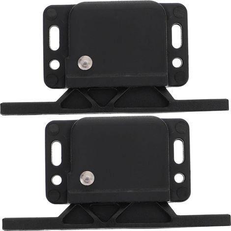 Lot de 2 loquets porte en plastique noir (1/5)