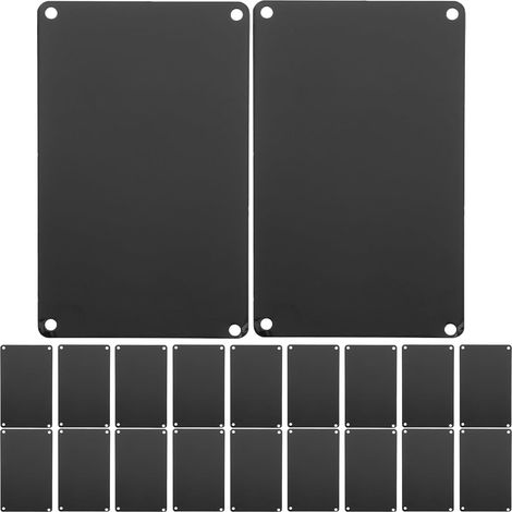 Plaques Vierges à Graver en Aluminium Noir Rectangulaires, Lot de 20 (1/5)