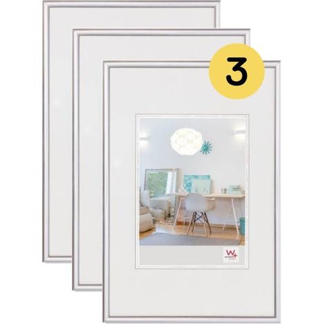 Cadre photo Argent 20 x 30 cm lot de 3, Cadre en plastique New Lifestyle KV030S3 (1/5)