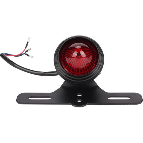 Feu arrière LED moto style vintage universel avec support de plaque d'immatriculation, feu stop et éclairage de plaque. (1/5)
