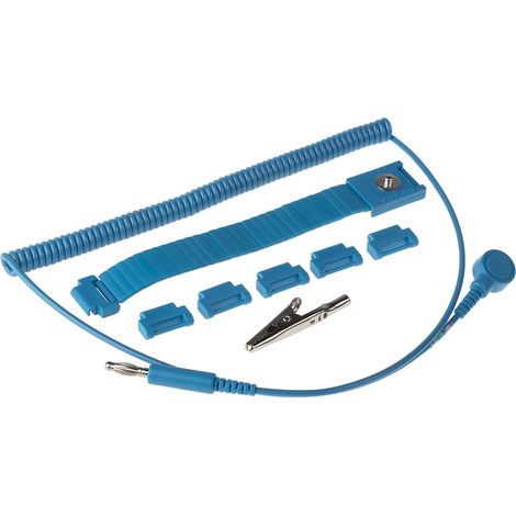 Bracelet de mise à la terre PSDE, longueur 1.8m, Métal, plastique, 4mm, Spiralé ( Prix pour 1 ) (1/3)