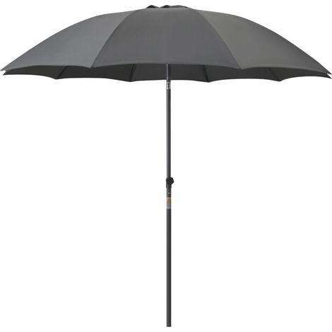 PAOLO Mittelstockschirm Ø270 cm anthrazit Gestell Alu anthrazit, Streben Fiberglas, Bezug 100% Polyester, 180g/m² anthrazit, UPF 50+ (1/5)